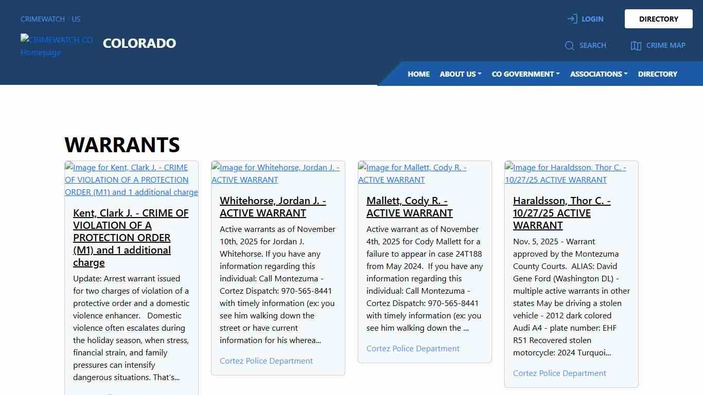 Colorado Warrants CRIMEWATCH