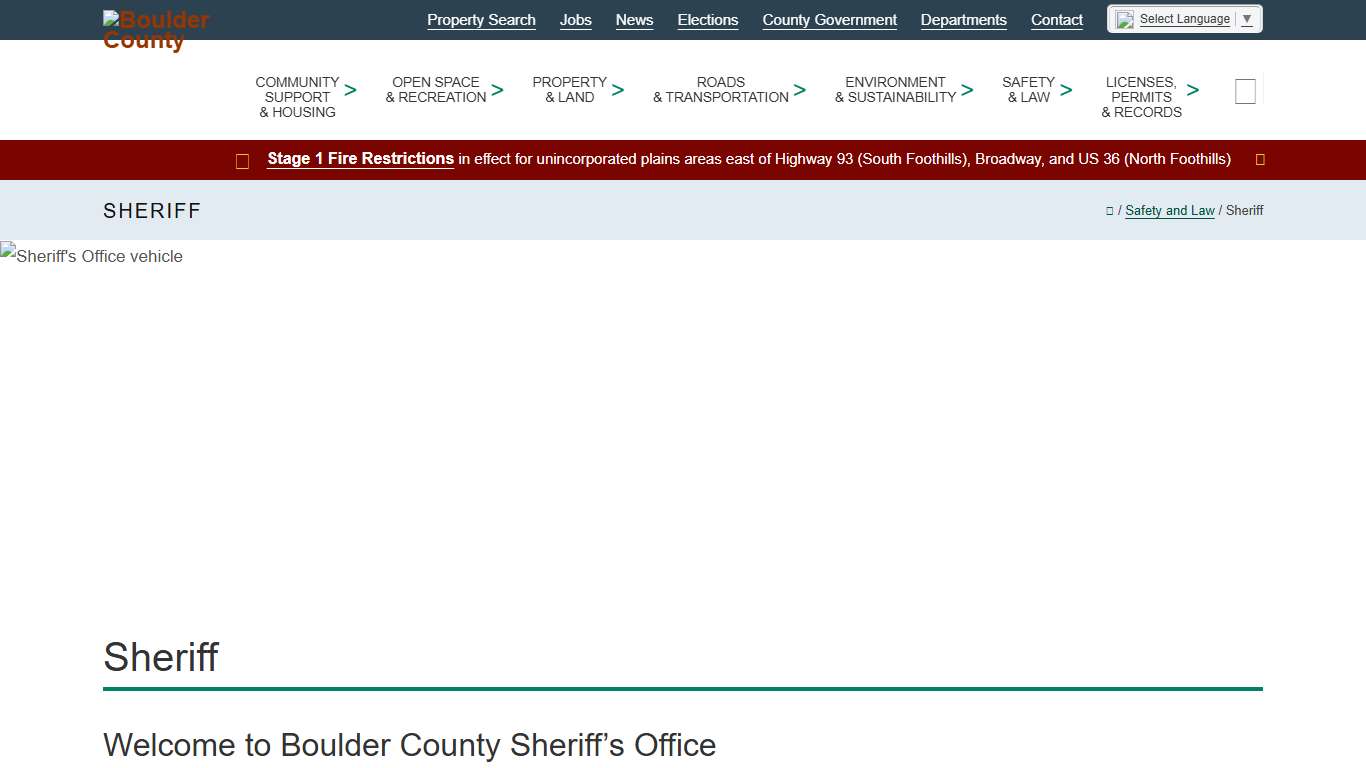 Sheriff - Boulder County
